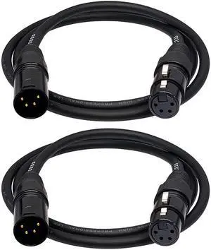 4-Pin XLR Male to Female Balanced Extension Cable, 3 ft, 2-Pack 4-Pin XLR Male to Female Balanced Extension Cable, 3 ft, 2-Pack