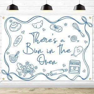 There's a Bun in The Oven Backdrop Bun in The Oven Baby Shower Party Photography Background Bread Baby Shower Party Decorations,7 * 5Ft There's a Bun in The Oven Backdrop Bun in The Oven Baby Shower Party Photography Background Bread Baby Shower Party Decorations,7 * 5Ft