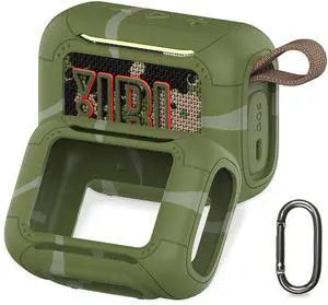 Silicone Cover Case for JBL Go 5 Portable Bluetooth Speaker | Go 5 Speaker Accessories, Protective Case with Metal Carabiner, Shockproof and Anti-Scratch Cover (Squad) Silicone Cover Case for JBL Go 5 Portable Bluetooth Speaker | Go 5 Speaker Accessories, Protective Case with Metal Carabiner, Shockproof and Anti-Scratch Cover (Squad)