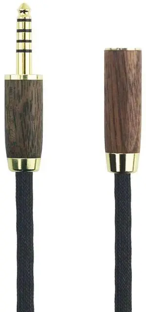 4.4mm Male to 4.4mm Female Balanced Headphone Audio Adapter Cable Extension Cord 6N OCC Copper Single Crystal Silver Plated Wire Walnut Wood Shell 1.6ft 4.4mm Male to 4.4mm Female Balanced Headphone Audio Adapter Cable Extension Cord 6N OCC Copper Single Crystal Silver Plated Wire Walnut Wood Shell 1.6ft