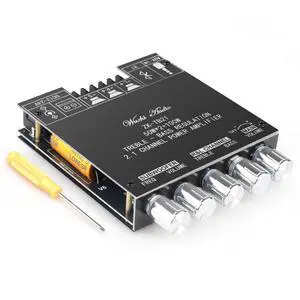 ZK-TB21 50W+50W+100W 2.1CH Bluetooth 5.0 Subwoofer Amplifier Board Bass/Treble Control, AUX/USB Input, Overload Protection, Compact for Vehicle Amplifier (ZK-TB21) ZK-TB21 50W+50W+100W 2.1CH Bluetooth 5.0 Subwoofer Amplifier Board Bass/Treble Control, AUX/USB Input, Overload Protection, Compact for Vehicle Amplifier (ZK-TB21)