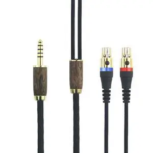 4.4mm Balanced Cable Compatible with Audeze LCD-2, LCD-4, LCD-3, LCD-X, LCD-XC, MM-500 Headphone Upgrade Replacement Audio Cable 6N OCC Copper Silver Plated Cord Walnut Wood Shell 6.6ft 4.4mm Balanced Cable Compatible with Audeze LCD-2, LCD-4, LCD-3, LCD-X, LCD-XC, MM-500 Headphone Upgrade Replacement Audio Cable 6N OCC Copper Silver Plated Cord Walnut Wood Shell 6.6ft