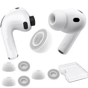 3 Pairs Ear Tips for AirPods Pro 3, Upgraded Memory Foam&Silicone Hybrid Ear Tips, Noise Cancelling Earbuds Cover, Fits in The Charging Case (Grey, Large) 3 Pairs Ear Tips for AirPods Pro 3, Upgraded Memory Foam&Silicone Hybrid Ear Tips, Noise Cancelling Earbuds Cover, Fits in The Charging Case (Grey, Large)