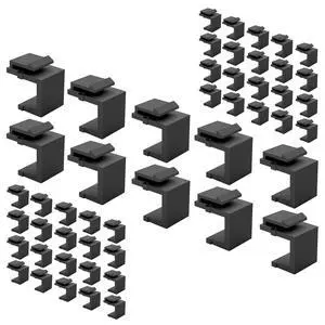 50-Pack Blank Keystone Jack Inserts, Keystone Port Dust Covers, Filler Plug Inserts for Keystone Wall Plates & Patch Panels, Black 50-Pack Blank Keystone Jack Inserts, Keystone Port Dust Covers, Filler Plug Inserts for Keystone Wall Plates & Patch Panels, Black