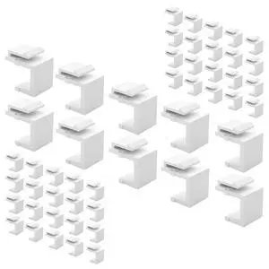 50-Pack Blank Keystone Jack Inserts, Keystone Port Dust Covers, Filler Plug Inserts for Keystone Wall Plates & Patch Panels, White 50-Pack Blank Keystone Jack Inserts, Keystone Port Dust Covers, Filler Plug Inserts for Keystone Wall Plates & Patch Panels, White