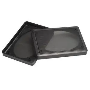 Speaker Grill Covers, 4 x 6 Inches, Black Satin A.B.S. Finish with Metal Mesh, Rectangular Shape, Pair Speaker Grill Covers, 4 x 6 Inches, Black Satin A.B.S. Finish with Metal Mesh, Rectangular Shape, Pair