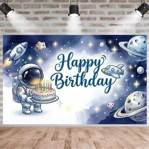 Happy Birthday Backdrop Astronaut Backdrops Photography Background Banner Happy Birthday Backdrop Astronaut Backdrops Photography Background Banner