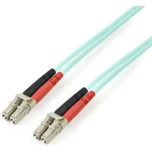 StarTech 10ft/3m OM3 Multimode Fiber, LC to LC, Duplex 100G (A50FBLCLC3) | 50/125 fiber, 100Gbps, Optic Cable, Full, LSZH, Jumper Cord, UPC ceramic ferrules, Aqua Aramid jacket, EMI immune, TIA/EIA StarTech 10ft/3m OM3 Multimode Fiber, LC to LC, Duplex 100G (A50FBLCLC3) | 50/125 fiber, 100Gbps, Optic Cable, Full, LSZH, Jumper Cord, UPC ceramic ferrules, Aqua Aramid jacket, EMI immune, TIA/EIA
