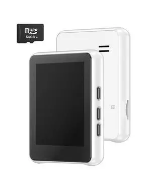 64GB MP3 Player with Bluetooth 5.3,Zinc Alloy Metal Portable Music Player,2.4" Small Touch Screen,HiFi Lossless Sound,FM Radio,3.5mm Jack,No WiFi for Summer Camp,Sports & Travel,White 64GB MP3 Player with Bluetooth 5.3,Zinc Alloy Metal Portable Music Player,2.4" Small Touch Screen,HiFi Lossless Sound,FM Radio,3.5mm Jack,No WiFi for Summer Camp,Sports & Travel,White