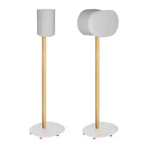 Speaker Stand Compatible with Sonos era 100,100 SL,300,2 Pack,White | 30.6" Fixed Height Floor Stand Pair, Wooden Speaker Stand, White & Beech Speaker Stand Compatible with Sonos era 100,100 SL,300,2 Pack,White | 30.6" Fixed Height Floor Stand Pair, Wooden Speaker Stand, White & Beech