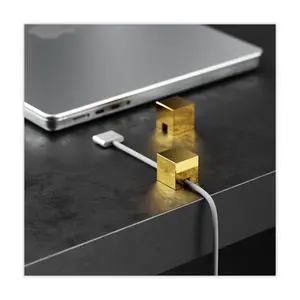 (2 PCS - Gold) Metal Cord Holder, Weighted Cable Organizer or Management, Heavy Wire Keeper for Nightstand, Desk, Bedside Table - Cube Cords Strap for Lightning, USB-C Phone Charger Cables (2 PCS - Gold) Metal Cord Holder, Weighted Cable Organizer or Management, Heavy Wire Keeper for Nightstand, Desk, Bedside Table - Cube Cords Strap for Lightning, USB-C Phone Charger Cables