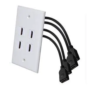 4 Ports HDMI 2.1V Wall Plate, 48Gbps, 3D 8K@60Hz 4K@120Hz Dynamic HDR eARC, Solder-free Pass Through Outlet Socket Face Cover for Home Theater, DVD, Cable Satellite TV HDTV, PS4 4 Ports HDMI 2.1V Wall Plate, 48Gbps, 3D 8K@60Hz 4K@120Hz Dynamic HDR eARC, Solder-free Pass Through Outlet Socket Face Cover for Home Theater, DVD, Cable Satellite TV HDTV, PS4