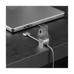 (2 PCS - Silver) Metal Cord Holder, Weighted Cable Organizer or Management, Heavy Wire Keeper for Nightstand, Desk, Bedside Table - Cube Cords Strap for Lightning, USB-C Phone Charger Cables (2 PCS - Silver) Metal Cord Holder, Weighted Cable Organizer or Management, Heavy Wire Keeper for Nightstand, Desk, Bedside Table - Cube Cords Strap for Lightning, USB-C Phone Charger Cables