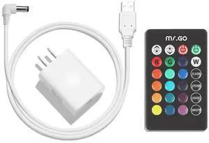 Replacement Remote Control & Charger Pack for LED Ball & Cube Lights | 5V 1A Output, USB to Round DC Power Cord, Infrared Remote, 5 Meter Range Replacement Remote Control & Charger Pack for LED Ball & Cube Lights | 5V 1A Output, USB to Round DC Power Cord, Infrared Remote, 5 Meter Range