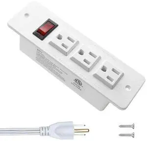 Recessed Power Strip Countertop Power Grommet Desk Mountable Power Strip Behind Drawer Outlets for Cabinet Sofa Shelf UL/ETL Certificated White Recessed Power Strip Countertop Power Grommet Desk Mountable Power Strip Behind Drawer Outlets for Cabinet Sofa Shelf UL/ETL Certificated White