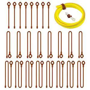 24Pcs Reusable Silicone Cable Twist Ties with Holes 6, 12, 18 inch | Brown Bendable Rubber Twist Ties for Cords, All Purpose Cord Tie for Bundling and Holding Indoor and Outdoor Use 24Pcs Reusable Silicone Cable Twist Ties with Holes 6, 12, 18 inch | Brown Bendable Rubber Twist Ties for Cords, All Purpose Cord Tie for Bundling and Holding Indoor and Outdoor Use