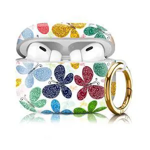 Compatiable for AirPod Pro 2nd/1st Generation Case,Lightweight & Durable Resistant Hard Case with Keychain,Stylish Design AirPod Case Cover for Women(Colorful Butterflies) Compatiable for AirPod Pro 2nd/1st Generation Case,Lightweight & Durable Resistant Hard Case with Keychain,Stylish Design AirPod Case Cover for Women(Colorful Butterflies)