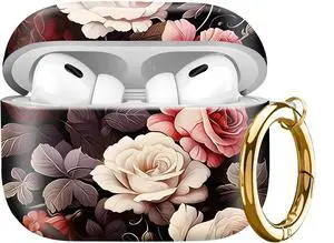 Compatible with AirPod Pro Case 2nd/1st Gen (2023/2022/2019),Shockproof Protective Cover with Keychain for Women,Cute Charging Case for Airpod Pro 2/1(Gothic Dark Rose) Compatible with AirPod Pro Case 2nd/1st Gen (2023/2022/2019),Shockproof Protective Cover with Keychain for Women,Cute Charging Case for Airpod Pro 2/1(Gothic Dark Rose)