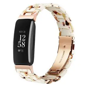 Compatible with Fitbit Inspire 2 /Inspire HR/Inspire bands Women, Stylish Resin Watch Bracelet Replacement Bands for Adjustable Wristband for Fitbit Inspire Accssorises (Nougat White) Compatible with Fitbit Inspire 2 /Inspire HR/Inspire bands Women, Stylish Resin Watch Bracelet Replacement Bands for Adjustable Wristband for Fitbit Inspire Accssorises (Nougat White)