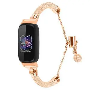 Straps Compatible with Fitbit Inspire 2 Strap, Women Stainless Steel Metal Adjustable Replacement Wristband Strap Bracelet for Fitbit Inspire 2/Inspire/Inspire HR/Ace 2 Small Large Straps Compatible with Fitbit Inspire 2 Strap, Women Stainless Steel Metal Adjustable Replacement Wristband Strap Bracelet for Fitbit Inspire 2/Inspire/Inspire HR/Ace 2 Small Large