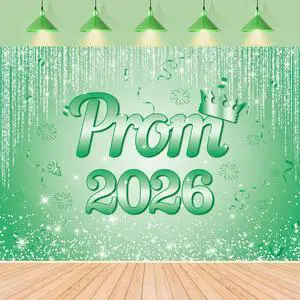 Green Prom 2026 Graduation Backdrop 8x6ft | Class of 2026 Congratulations Grad Party Decoration Glitter Sequin Bokeh Graduation Students Photography Backdrop Green Prom 2026 Graduation Backdrop 8x6ft | Class of 2026 Congratulations Grad Party Decoration Glitter Sequin Bokeh Graduation Students Photography Backdrop