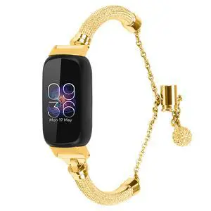 Straps Compatible with Fitbit Inspire 2 Strap, Women Stainless Steel Metal Adjustable Replacement Wristband Strap Bracelet for Fitbit Inspire 2/Inspire/Inspire HR/Ace 2 Small Large Straps Compatible with Fitbit Inspire 2 Strap, Women Stainless Steel Metal Adjustable Replacement Wristband Strap Bracelet for Fitbit Inspire 2/Inspire/Inspire HR/Ace 2 Small Large