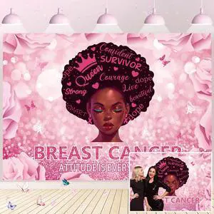 Breast Cancer Awareness Backdrop Attiudes is Everything Pink Ribbon Support Photography Background October Breast Cancer Promotion Fight Party Decoration 8x6FT Breast Cancer Awareness Backdrop Attiudes is Everything Pink Ribbon Support Photography Background October Breast Cancer Promotion Fight Party Decoration 8x6FT