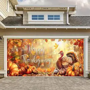 Thanksgiving Garage Door Cover 13x6ft Polyester Banner | Polyester, Festive Turkey And Pumpkins Thanksgiving Garage Door Cover For Holiday Party, Outdoor Decoration Thanksgiving Garage Door Cover 13x6ft Polyester Banner | Polyester, Festive Turkey And Pumpkins Thanksgiving Garage Door Cover For Holiday Party, Outdoor Decoration