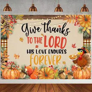 Give Thanks to The Lord Banner 10x8ft Christian Fall Thanksgiving Backdrop | Happy Thanksgiving Photography Background, Autumn Pumpkin Maple Leaf Banner for Thanksgiving Harvest Party Decor Supplies Give Thanks to The Lord Banner 10x8ft Christian Fall Thanksgiving Backdrop | Happy Thanksgiving Photography Background, Autumn Pumpkin Maple Leaf Banner for Thanksgiving Harvest Party Decor Supplies
