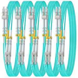 OM3 LC to LC Fiber Patch Cable Multimode Duplex,2m/6ft, 5Pack | Fiber Optic Cable, Multi-mode, MM, MMF, Fiber Jumper Cord, 10G/40G, 50/125um, Cable Diameter 2.0mm, LSZH Jacket OM3 LC to LC Fiber Patch Cable Multimode Duplex,2m/6ft, 5Pack | Fiber Optic Cable, Multi-mode, MM, MMF, Fiber Jumper Cord, 10G/40G, 50/125um, Cable Diameter 2.0mm, LSZH Jacket
