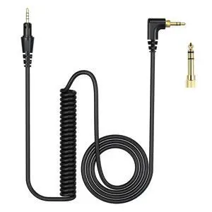 Replacement Audio Cable Compatible with Pioneer HDJ-X5 HDJ-X7 HDJ-S7 HDJ-CUE1 Headphones, Extendable Spring Coiled Cord with 3.5mm Stereo Plug & 6.3mm Adapter Replacement Audio Cable Compatible with Pioneer HDJ-X5 HDJ-X7 HDJ-S7 HDJ-CUE1 Headphones, Extendable Spring Coiled Cord with 3.5mm Stereo Plug & 6.3mm Adapter