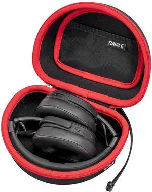 Hard Storage Case Compatible with Skullcandy Crusher Over-Ear Headphones, for TOZO HT3 Headphones and More Foldable Headset, Travel Carrying Bag. (Case Only)-Black(Red Zipper) Hard Storage Case Compatible with Skullcandy Crusher Over-Ear Headphones, for TOZO HT3 Headphones and More Foldable Headset, Travel Carrying Bag. (Case Only)-Black(Red Zipper)