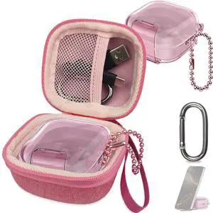 Case for Samsung Galaxy Buds 4 Pro/Galaxy Buds 4 Accessories | Hard Carrying Case and Shockproof Protective Cover with Ball Ring and Metal Carabiner, for Men and for Women (Pink) Case for Samsung Galaxy Buds 4 Pro/Galaxy Buds 4 Accessories | Hard Carrying Case and Shockproof Protective Cover with Ball Ring and Metal Carabiner, for Men and for Women (Pink)