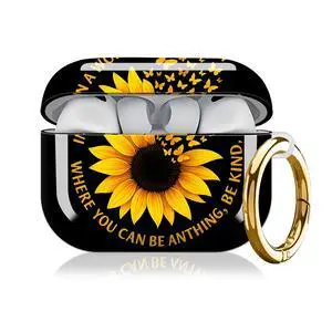 Compatible with AirPod Pro 3 Case, Cute Hard TPU Protective Cover with Keychain, Shockproof Design Case for Women & Girls,Be Kind Sunflower Compatible with AirPod Pro 3 Case, Cute Hard TPU Protective Cover with Keychain, Shockproof Design Case for Women & Girls,Be Kind Sunflower