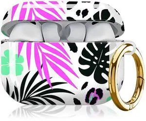 Compatible with AirPod Pro 3 Case, Cute Hard TPU Protective Cover with Keychain, Shockproof Design Case for Women & Girls,Tropical Leaf Wild Leopard Compatible with AirPod Pro 3 Case, Cute Hard TPU Protective Cover with Keychain, Shockproof Design Case for Women & Girls,Tropical Leaf Wild Leopard