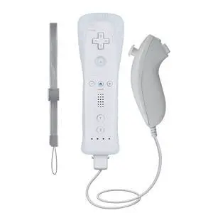 Replacement Remote Control For Wii & Wii U, with Silicon Case and Nunchuck | White, Built-in 2 in 1 Motion Plus Replacement Remote Control For Wii & Wii U, with Silicon Case and Nunchuck | White, Built-in 2 in 1 Motion Plus
