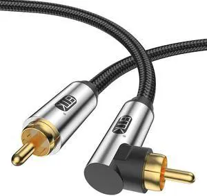 90 Degree Subwoofer Cable,RCA Male to Male Digital Coaxial Audio Cable for Television, DVD Player, Gaming Console, Projector, Speaker (5FT/1.5M) 90 Degree Subwoofer Cable,RCA Male to Male Digital Coaxial Audio Cable for Television, DVD Player, Gaming Console, Projector, Speaker (5FT/1.5M)
