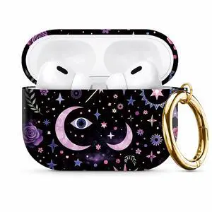 Compatible with AirPod Pro 3 Case 2025,Shockproof Protective Cover with Keychain,Multi-Theme Graphic Design Shell for Men Women,Ideal for Gym&Travel(Mystic Stars Roses Moons Eyes Feathers) Compatible with AirPod Pro 3 Case 2025,Shockproof Protective Cover with Keychain,Multi-Theme Graphic Design Shell for Men Women,Ideal for Gym&Travel(Mystic Stars Roses Moons Eyes Feathers)