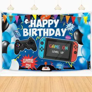Video Game Birthday Backdrop, Happy Birthday Gaming Banner, Gaming Theme Party Background Photo Props, Video Game Birthday Party Decoration for Kids Boys Girls(6x3.6ft) Video Game Birthday Backdrop, Happy Birthday Gaming Banner, Gaming Theme Party Background Photo Props, Video Game Birthday Party Decoration for Kids Boys Girls(6x3.6ft)