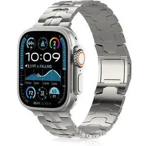 Titanium Watch Band,Titanium Watch Strap with DLC Scratch Resistant,Fits Series 10 iWatch Wristband for 45 46 49mm of ULTRA 3 & Ultra 2/1,With Premium secure Titanium Watch clasp Titanium Watch Band,Titanium Watch Strap with DLC Scratch Resistant,Fits Series 10 iWatch Wristband for 45 46 49mm of ULTRA 3 & Ultra 2/1,With Premium secure Titanium Watch clasp