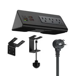 Desk Edge Mount Power Outlets with USB Charge Ports Desk Edge Mount Power Outlets with USB Charge Ports