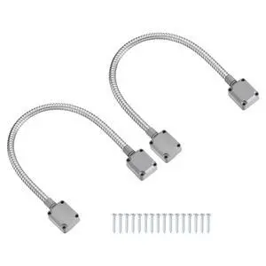 Armored Door Loop Wire Protection (20" L 5/16" ID, Silver)(1Pcs), Door Wire Conduit Power Transfer Armored Cable Wire Sleeve Protector with Aluminum End Cap, Suit for - Access System Armored Door Loop Wire Protection (20" L 5/16" ID, Silver)(1Pcs), Door Wire Conduit Power Transfer Armored Cable Wire Sleeve Protector with Aluminum End Cap, Suit for - Access System
