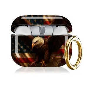 Compatible with AirPod Pro 3rd Generation Case 2025,Fashion Protective Cover with Keychain, Anti-Scratch, Drop Protection,Shockproof Cover for AirPod Pro 3 Women(American Flag Eagle) Compatible with AirPod Pro 3rd Generation Case 2025,Fashion Protective Cover with Keychain, Anti-Scratch, Drop Protection,Shockproof Cover for AirPod Pro 3 Women(American Flag Eagle)