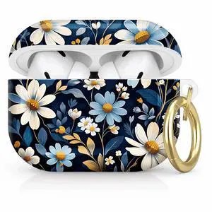 Compatible with AirPod Pro 2nd/1st Generation Case Cover with Key Chain,Full Protective Shockproof Wireless Headphone Case for Airpod Pro 2023/2022/2019(Daisy Flowers Blue Leaves) Compatible with AirPod Pro 2nd/1st Generation Case Cover with Key Chain,Full Protective Shockproof Wireless Headphone Case for Airpod Pro 2023/2022/2019(Daisy Flowers Blue Leaves)