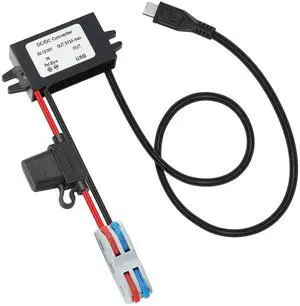3A 15W DC-DC 12V 24V to 5V Step Down Converter with USB & Fuse | 12V 24V to 5V Buck Converter with Micro USB 48 CM Cable Voltage Reducer Waterproof Golf Cart CNC Equipment RV Accessories 3A 15W DC-DC 12V 24V to 5V Step Down Converter with USB & Fuse | 12V 24V to 5V Buck Converter with Micro USB 48 CM Cable Voltage Reducer Waterproof Golf Cart CNC Equipment RV Accessories