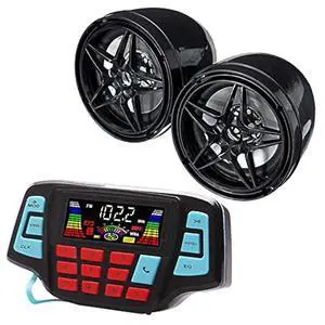3" Motorcycle Weatherproof Bluetooth Wireless Speaker MP3 Music Player Sound Audio Stereo Amplifier System ATV UTV USB 2.0, Micro SD, FM Radio (Black Star Speaker) 3" Motorcycle Weatherproof Bluetooth Wireless Speaker MP3 Music Player Sound Audio Stereo Amplifier System ATV UTV USB 2.0, Micro SD, FM Radio (Black Star Speaker)