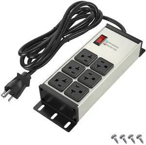 20 AMP Heavy Duty Surge Protector Power Strip, 12AWG 6FT Cord | 2500W Extension Cord with Multiple Outlets, 4000J Wall Mount Power Strip Electric Extender for Industrial, Workshop, Garage 20 AMP Heavy Duty Surge Protector Power Strip, 12AWG 6FT Cord | 2500W Extension Cord with Multiple Outlets, 4000J Wall Mount Power Strip Electric Extender for Industrial, Workshop, Garage