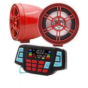 3" Motorcycle Weatherproof Bluetooth Wireless Speaker MP3 Music Player Sound Audio Stereo Amplifier System ATV UTV USB 2.0, Micro SD, FM Radio (Red) 3" Motorcycle Weatherproof Bluetooth Wireless Speaker MP3 Music Player Sound Audio Stereo Amplifier System ATV UTV USB 2.0, Micro SD, FM Radio (Red)