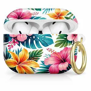 Compatible with AirPod Pro 2nd/1st Generation Case Cover with Key Chain,Full Protective Shockproof Wireless Headphone Case for Airpod Pro 2023/2022/2019(Tropical Floral with Vibrant Colors) Compatible with AirPod Pro 2nd/1st Generation Case Cover with Key Chain,Full Protective Shockproof Wireless Headphone Case for Airpod Pro 2023/2022/2019(Tropical Floral with Vibrant Colors)