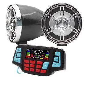 3" Motorcycle Weatherproof Bluetooth Wireless Speaker MP3 Music Player Sound Audio Stereo Amplifier System ATV UTV USB 2.0, Micro SD, FM Radio (Black&Silver) 3" Motorcycle Weatherproof Bluetooth Wireless Speaker MP3 Music Player Sound Audio Stereo Amplifier System ATV UTV USB 2.0, Micro SD, FM Radio (Black&Silver)